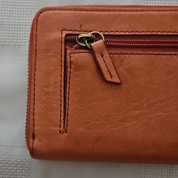 Fossil Women's Leather Wallet Orange - Picture 16 of 16